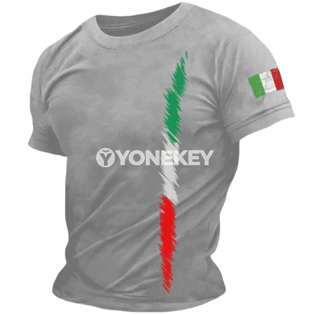 Italiýa baýdakly ýaz-tomus unisex futbolka, giň kesim