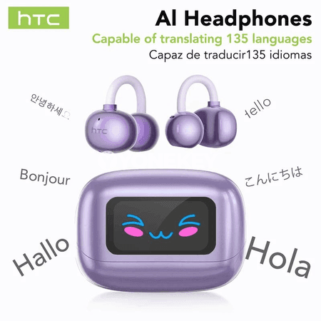 HTC NE54 Bluetooth gulak asylýan naýşnikler, AI terjime we sensorly ekran
