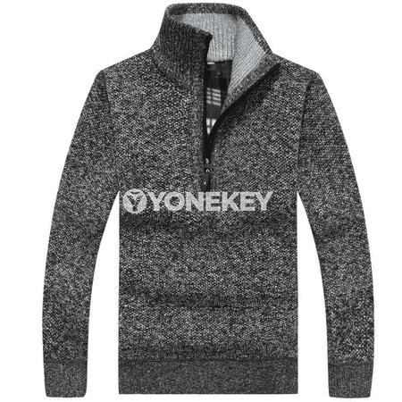 Erkekler üçin gyşlyk ýyly fleece golfi, ýarym zipli köýnek