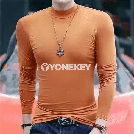 Erkekler üçin ýyly turtleneck futbolka, güýz-gyş, uzyn ýeňli