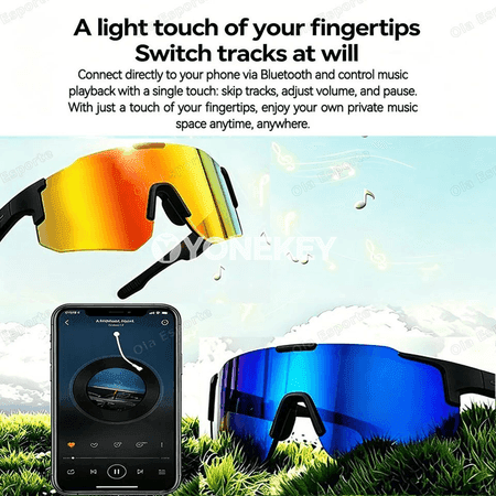 Akylly welosiped äýnegi Bluetooth 5.3, açyk gulakly sesli sport äýnek