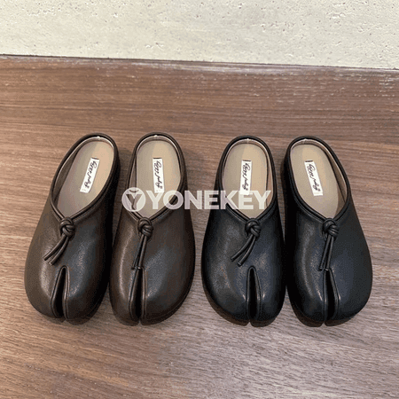 Zenanlar üçin split-toe mules köwüşler, gündelik rahat flat aýakgap