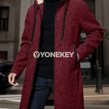 Erkekler üçin ýyly kapşonly fermuarly kurtka, galyň fleece, S-XXXL