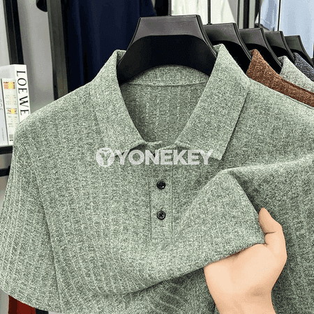 Erkekler üçin ýazky polo köýnek, dem alýan, ýumşak, uzalýan