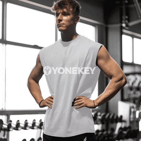 Erkekler üçin howa geçiriji sport maýkasy, ýeňsiz fitness top