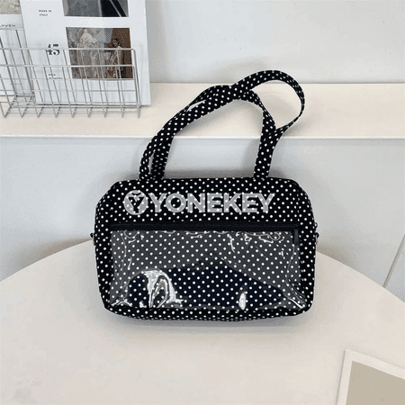 Aýallar üçin ýeňil egin-sumka, polka nokatly, giň göwrümli