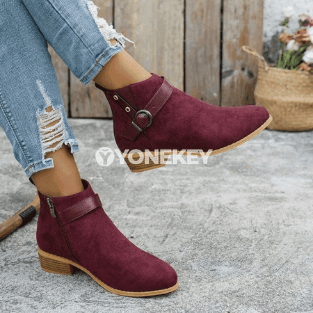 Zenanlar üçin suede ankle boots, Chelsea görnüşli gündelik köwüşler