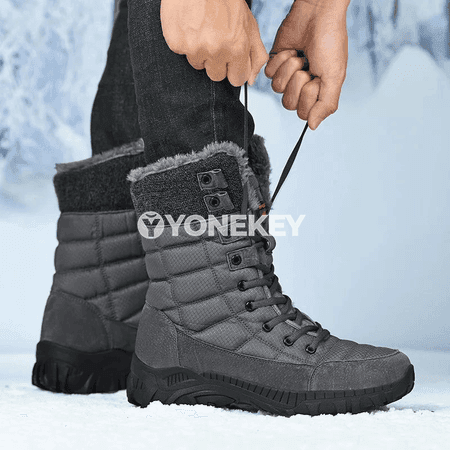 Erkekler üçin ýyly gyş ädikleri, ýukajyk däl, ýokary boýunly
