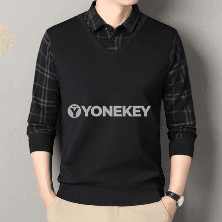 Erkekler üçin ýyly polo boýunly trikotaž sviter