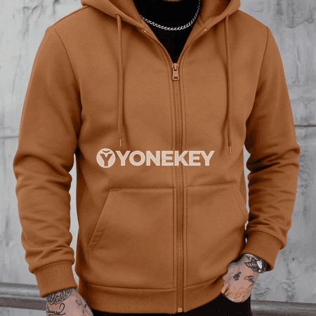 Erkekler üçin ýyly doly fermuarly kapüşonly fleece sviter