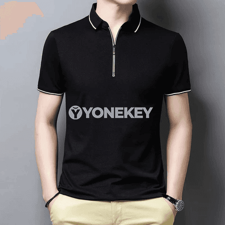 Erkekler üçin ýönekeý stil polo futbolka, gysga ýeňli