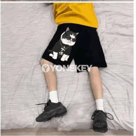 Erkekler üçin ýazlyk boýkot şortik, çaply, boş oturyşly