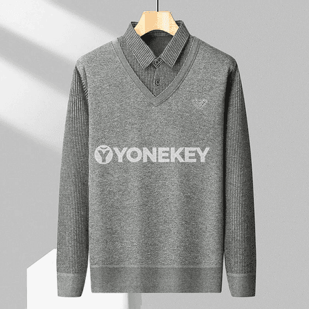 Erkekler üçin ýyly fleece polo switer, güýz-gyş üçin