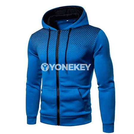 Erkek kapşonly, fermuarly sport  ýeňil penjek