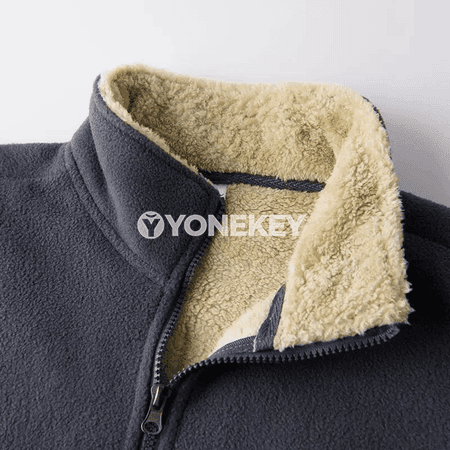 Gyş üçin ýyly erkek fleece jilet, zamokly giň kesimli