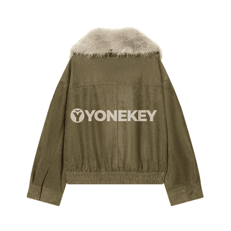 Zenanlar üçin vintage goşa düwmeli ýüňli ýyly jaket