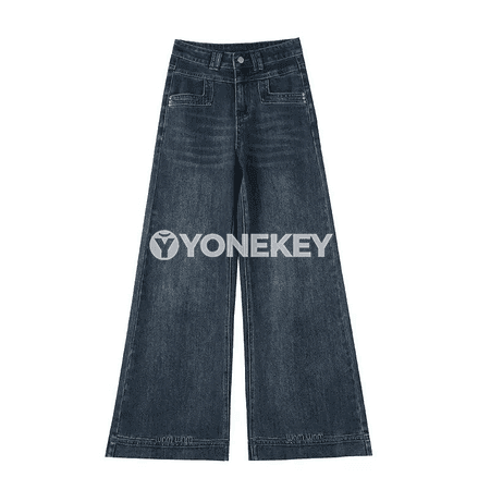 Zenanlar üçin retro bootcut jeans balaklar, ýokary bil, gündelik stil