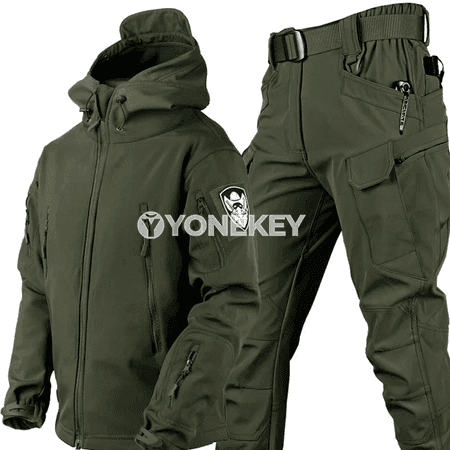 Erkekler üçin gyş taktiki fleece kostýum, 2 bölek