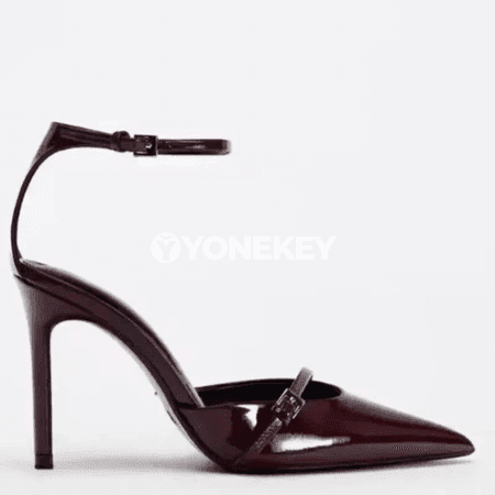 Açyk burnakly ýokary ökjeli aýal sandal, metal tokaly