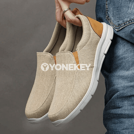 Erkekler üçin ýeňil kanwa loafers, rahat gündelik aýakgap