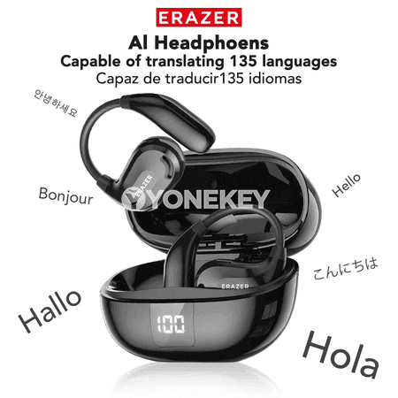 ERAZER XT66PRO AI terjime Bluetooth nauşnikler, mic, pes gijikme