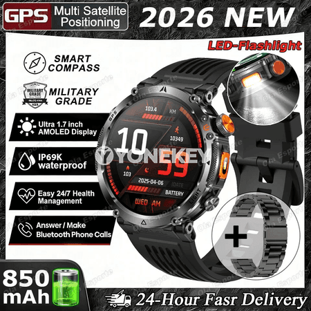 GPS sport akylly sagat, kompasly, suwa çydamly, AMOLED ekranly