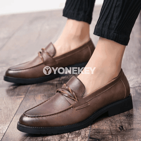 Erkekler üçin gündelik klassik deri lofer köwüşleri