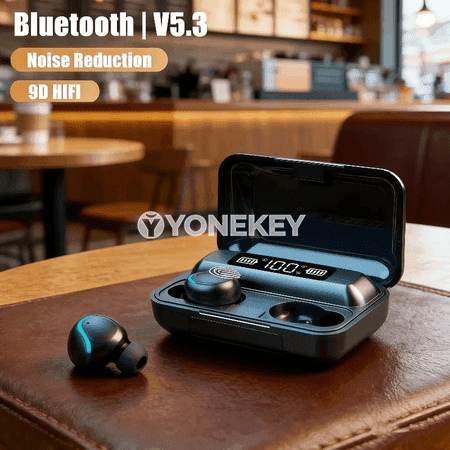 F9 Bluetooth 9D Sport Nauşnikler, Su Geçirmeýän, Mikrofonly, TWS