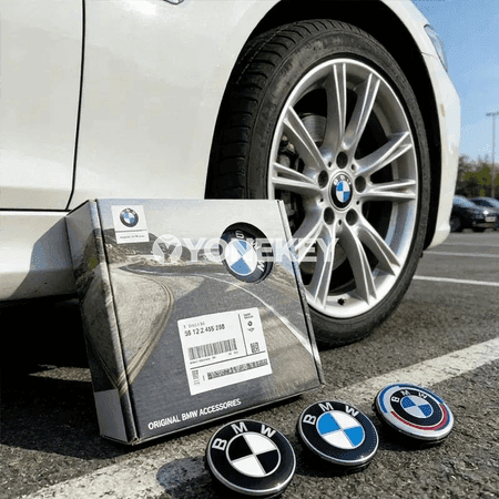 BMW 50 ýyllyk disk merkezi gapagy — 4 sany, 56/68 mm, ýüzýän görnüş