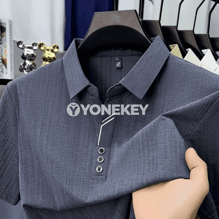 Erkekler üçin ýazky polo futbolka, dem alýan, ýeňil, işewür gündelik stil