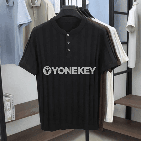 Erkekler üçin ýeňil dem alýan polo futbolka, tomusky gündelik stil