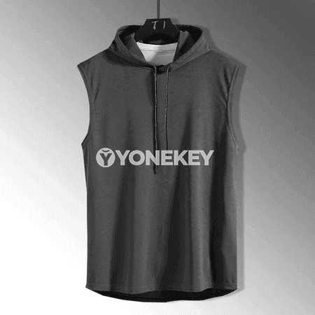 Erkekler üçin ýeňil sport hoodiesiz maýka, tomus üçin
