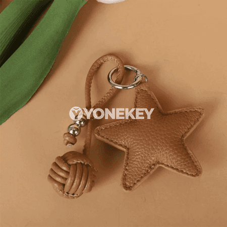 DIY sumka üçin elde ýasalan ýyldyzly açar halka, ajaýyp bezeg