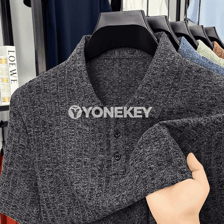 Erkekler üçin ýazky polo köýnek, dem alýan, ýumşak, uzalýan