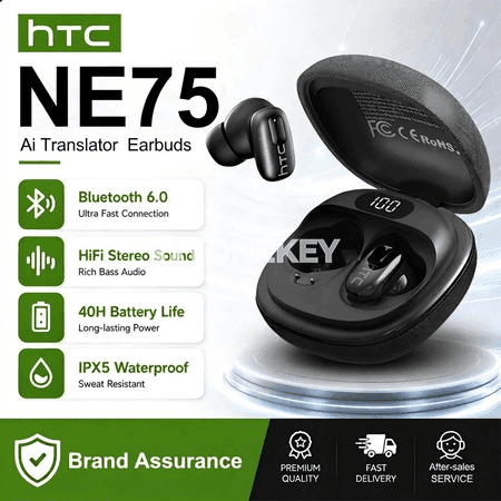 HTC NE75 simsiz Bluetooth gulaklyklary, ses peseldiji, terjimeçi