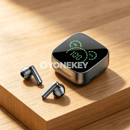 TWS simsiz Bluetooth gulaklyklar, sensorly dolandyryş, LED ekrany bilen