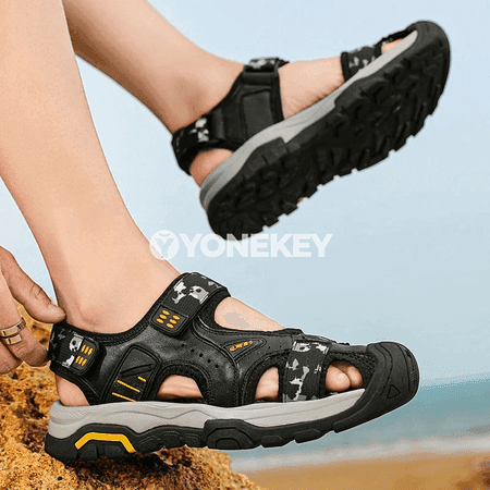 Erkekler üçin ýazlyk kanwa sandal aýakgaplary, ýeňil we rahat
