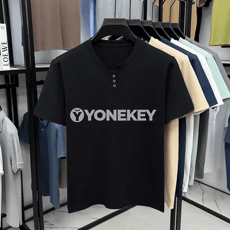 Erkekler üçin gündelik Henley boýunly ýumşak futbolka