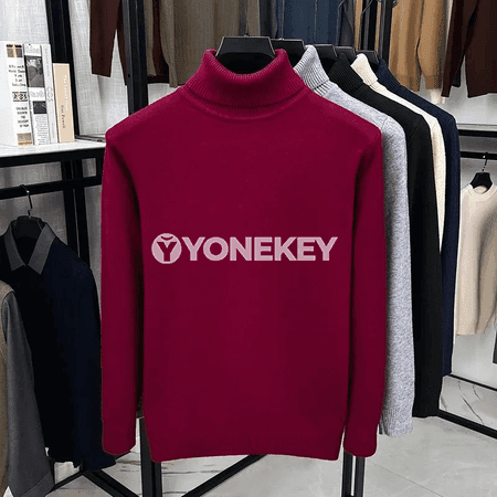 Erkekler üçin ýyly, ýumşak boýunly örme switer