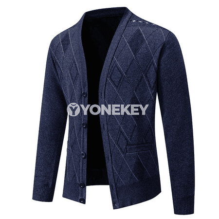 Erkekler üçin ýyly fleece kardigan — güýz-gyş üçin rahat model