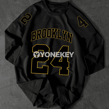 Erkekler üçin Brooklyn 24 ýazgyly rahat futbolka