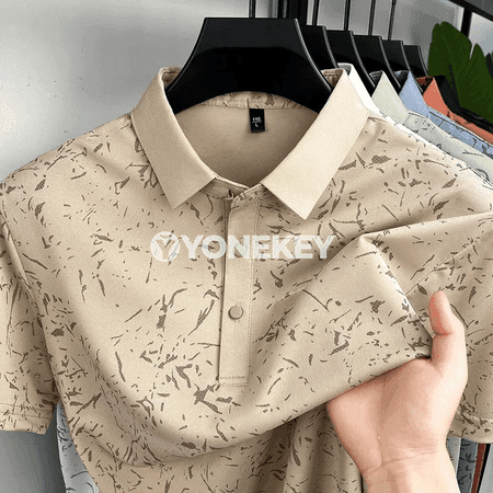Erkekler üçin ýeňil polo köýnek, çaply, dem alýan, çalt gurýan