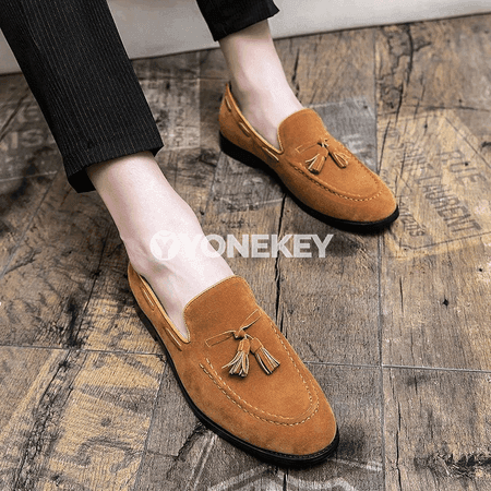 Erkekler üçin tasselli loafer köwüşler, uly ölçeg 48 çenli