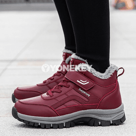 Zenanlar üçin ýyly, suw geçirmeýän ankle botinkalar, platformaly