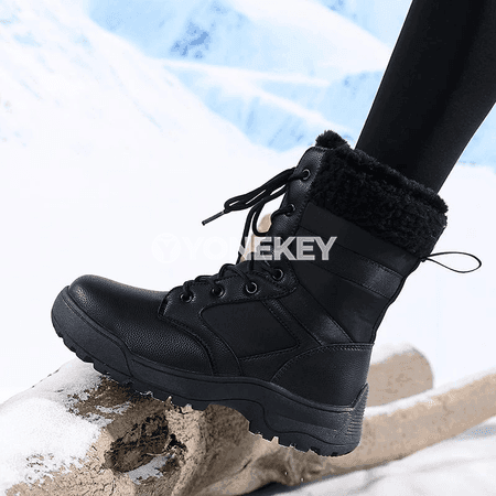 Zenanlar üçin ýyly, suw geçirmeýän gyş bootlary, platformaly