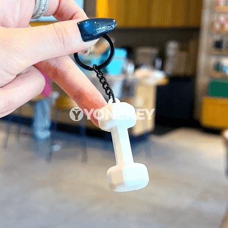 Fitnes dambel görnüşli açar asgyjy — sport stilde sumka bezegi