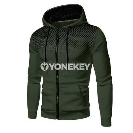 Erkekler üçin güýz-gyş fermuarly hoodie jaket, jübili sport görnüşi