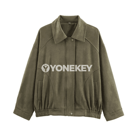 Zenanlar üçin retro pilot jaket, ýaz- güýz üçin gündelik stil
