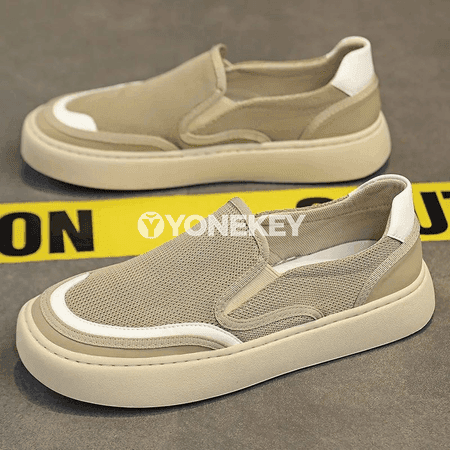 Erkekler üçin mesh sport aýakgaby, ýeňil we dem alýan slip-on