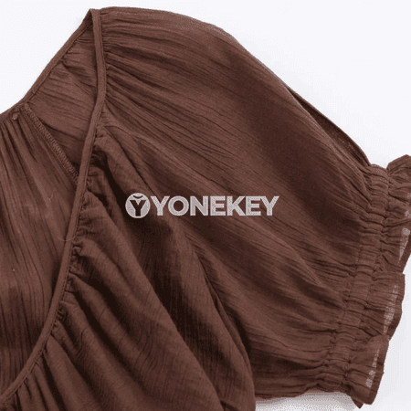 Zenanlar üçin tomusky V boýunly elegant uzyn köýnek